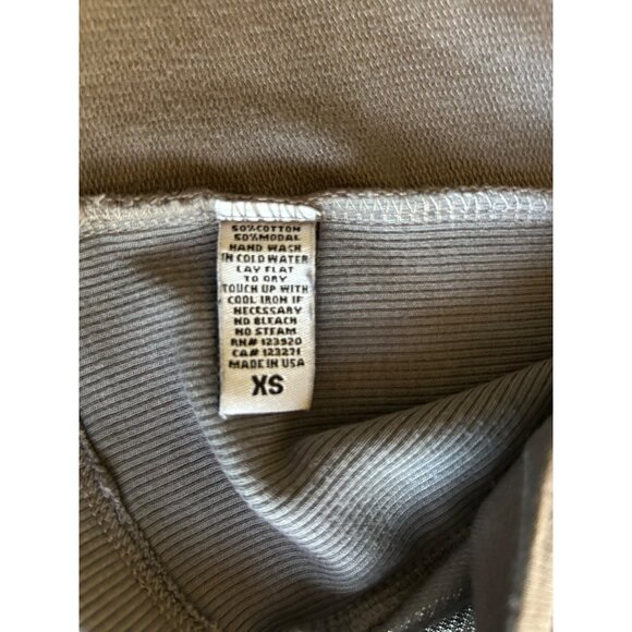 Made Gray Asymmetrical Zip Front Drape Neck Long Sleeve Top Women’s Size XS - Picture 7 of 13